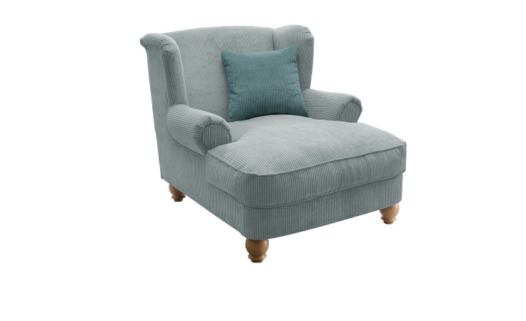 Loveseat-Sessel Bordeaux in der Farbe aqua mit einem petrolfarbenen Kissen