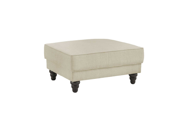 Hocker in Pearl, Füße Schwarz, seitliche Ansicht