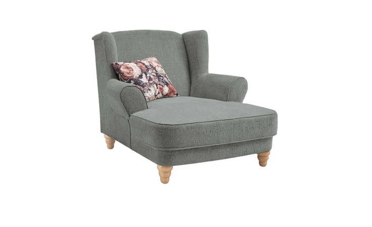 Loveseat in Anthrazit inklusive Zierkissen mit floralem Muster