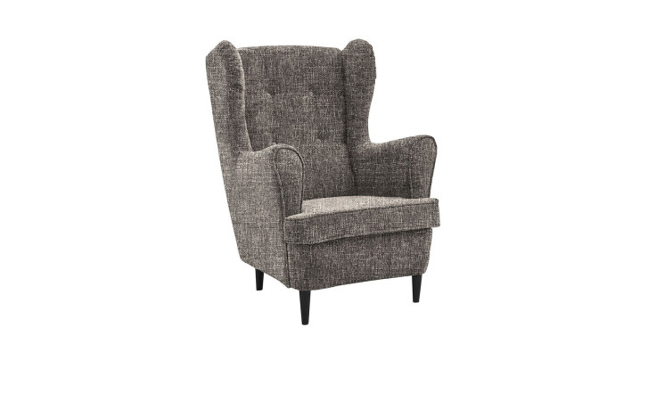 Ohrensessel in Mixed Grey, Füße in Schwarz