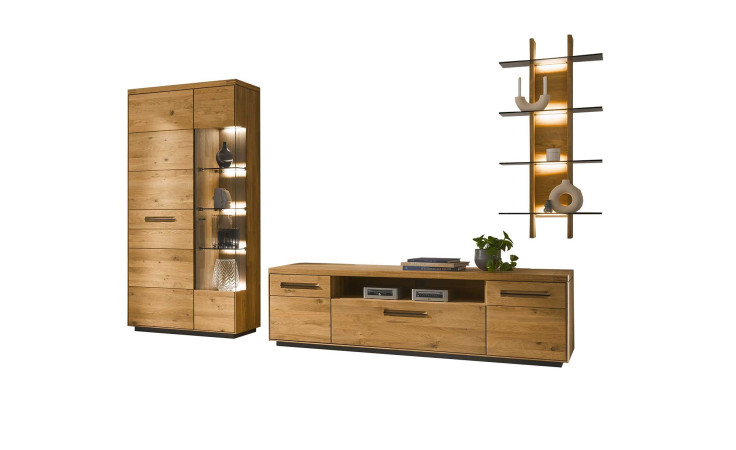 Komfort - Wohnwand VENTA Plus, in der Farbe Wildeiche