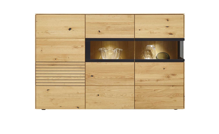 Basis - Highboard Kulma, in der Farbausführung astige Edelkastanie, Frontansicht
