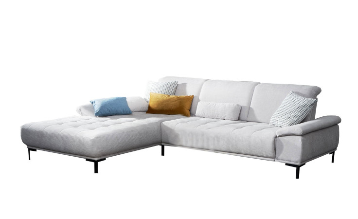 Komfort- Ecksofa Florenz Comfort, in der Farbausführung Silber