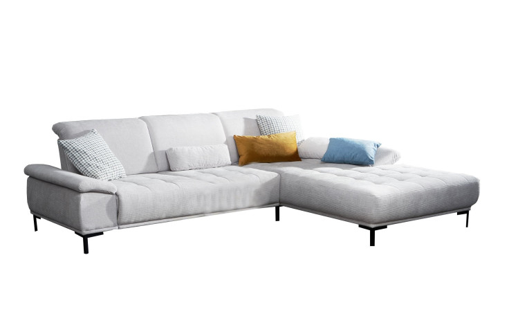 Basis - Ecksofa Florenz Comfort, in der Farbausführung silber