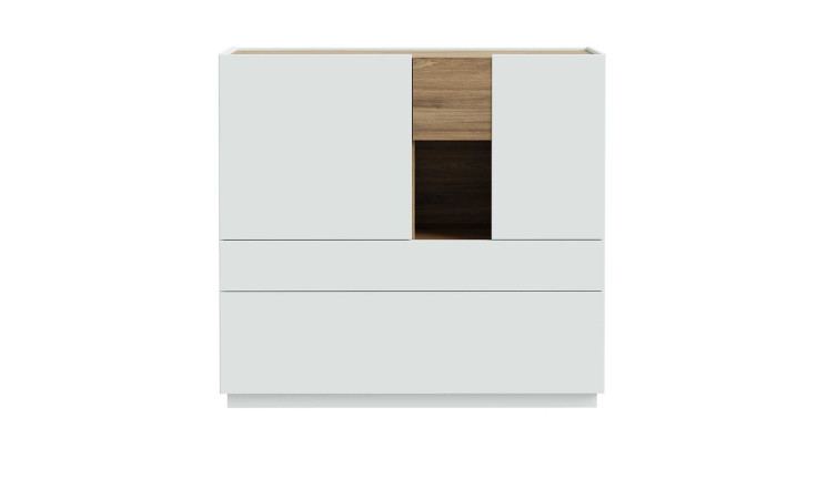 Highboard Lüttich, in der Farb Kombi. Secret grey / Valecia oak, Frontausführung