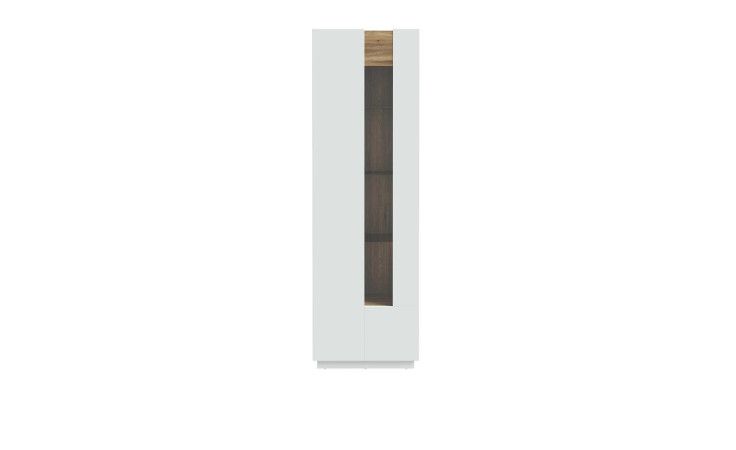 Vitrine Lüttich, in der Farbkombi. Secret grey / Valecia oak, Frontausführung