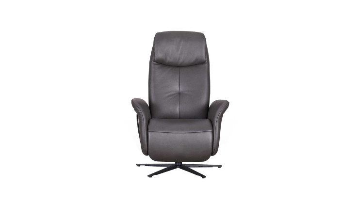 Basis-Relaxsessel in der Farbausführung Onyx, in Leder, Frontansicht