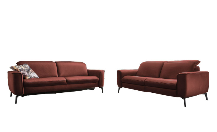 Komfort-Sitzgruppe Casablanca in einem Echtlederbezug in der Farbe Red.