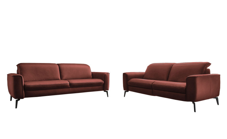 Basis-Sitzgruppe Casablanca in einem Echtlederbezug in der Farbe Red.