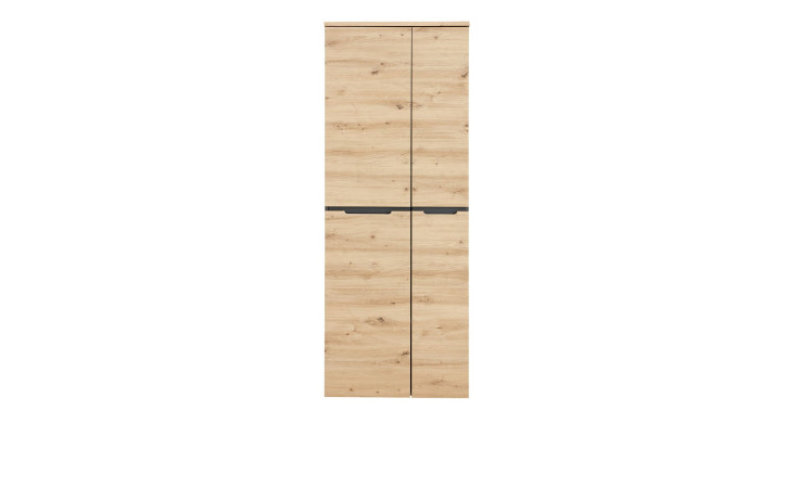 Aktenschrank Melanie in Artisan Eiche und Graphit. Frontalansicht.