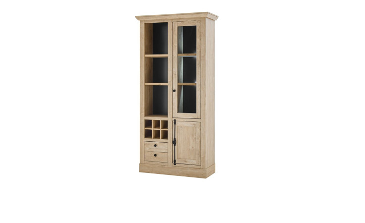 Regal Cabrera in Gold Harbour Oak mit Rückwand in schwarz