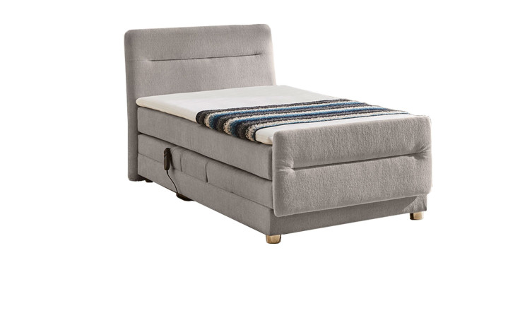 Boxspringbett Paros Bezug Chenille Grau, Liegefläche 100 x 200 cm