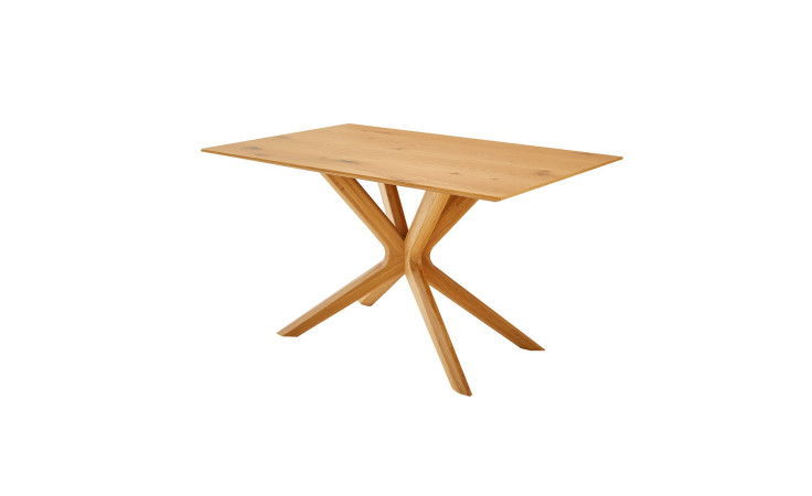 Esstisch Dining System mit Massivholzplatte Wildeiche Natur und Sterngestell