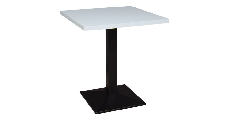 Bistrotisch Biblis-System mit einer Tischplatte in der Farbe Aqua matt und einem schwarzen Gestell.
