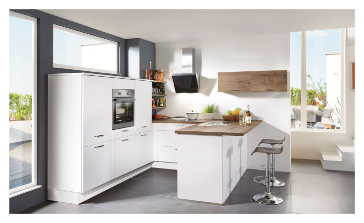 nobilia Küche Touch/Structura Alpinweiss Eiche Havanna Nachbildung