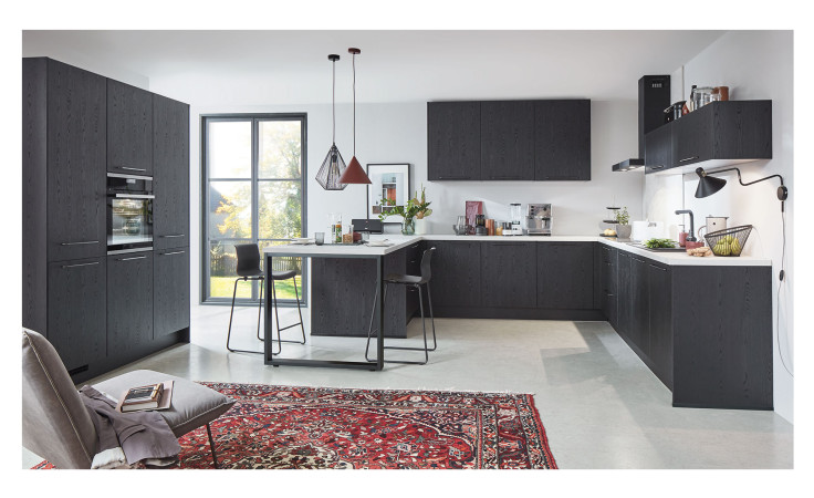 nobilia Küche Structura Eiche Nero NB Weissbeton