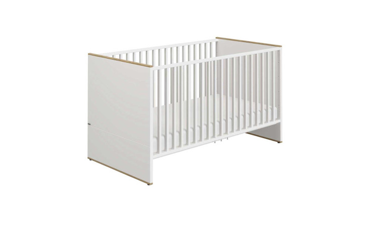 Babybett Lieven in der Farbausführung Kreideweiß und Eiche Nebraska