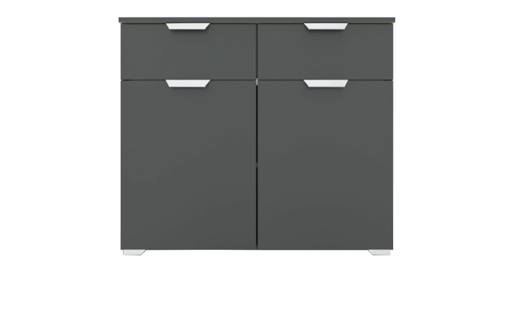 Kommode Antigua aus Holzwerkstoff in Grau-Metallic.