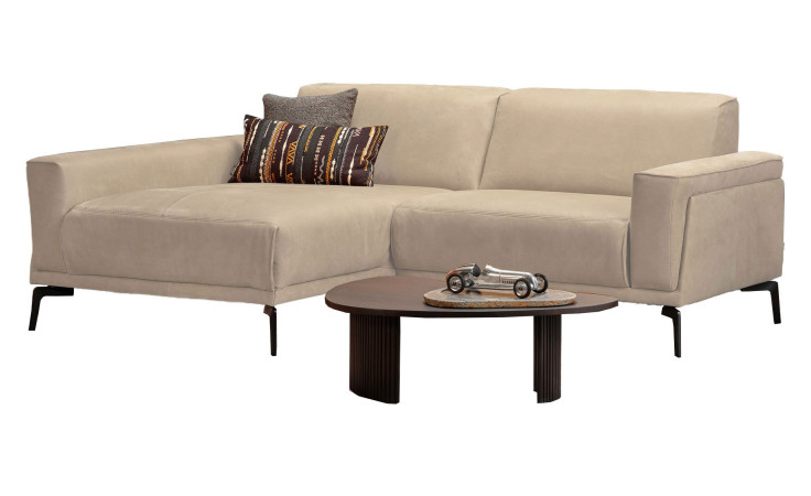 Komfort-Wohnlandschaft in einem Bezugsstoff in Creme, Ausrichtung links