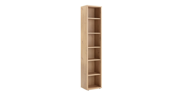 Regal Design-Office aus Holzwerkstoff in Artisan Eiche mit fünf Böden.