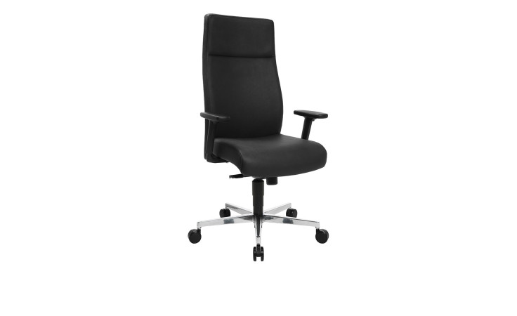 Chefsessel Work Art 20 mit Bezug aus schwarzem Echtleder