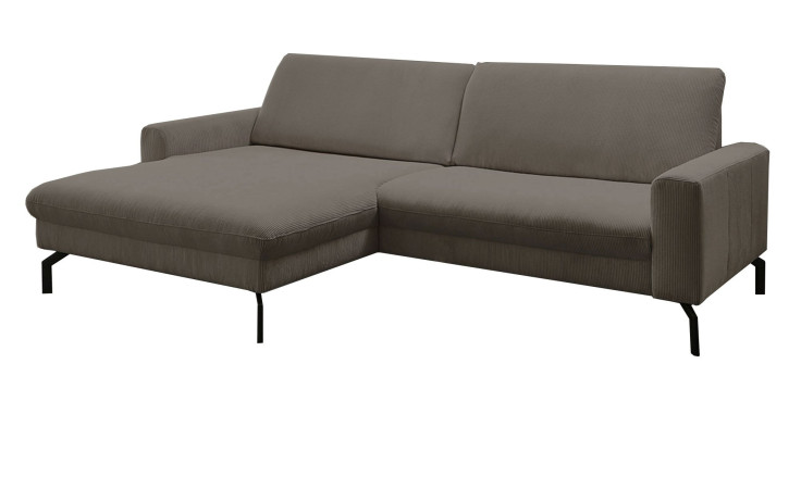 Basis-Ecksofa planoform El Paso in der Farbe Grey mit weißem Hintergrund