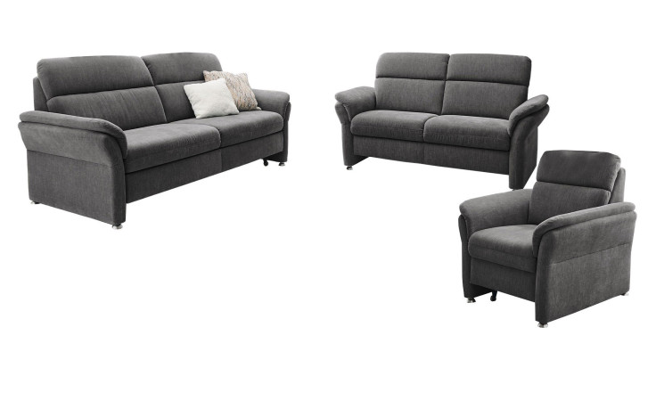 Basis-Sitzgruppe plano|FORM Carlo in einem Bezugsstoff in der Farbe Grey.