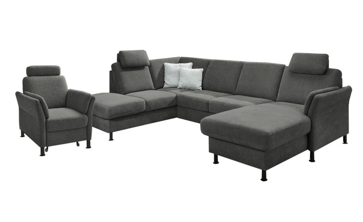 Komfort-Ecksofa plano|FORM Lirio in der Farbausführung Anthrazit