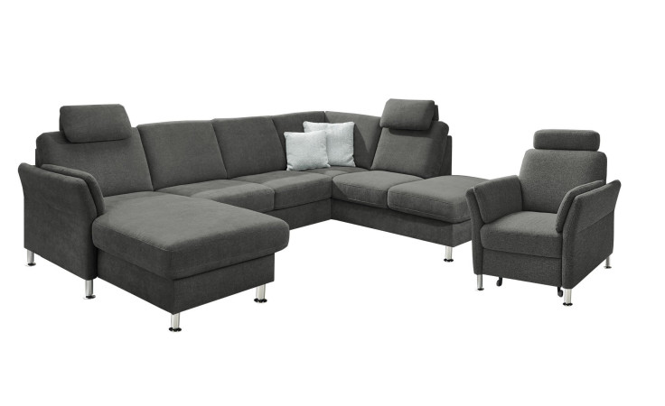 Komfort-Ecksofa plano|FORM Lirio in der Farbausführung Anthrazit