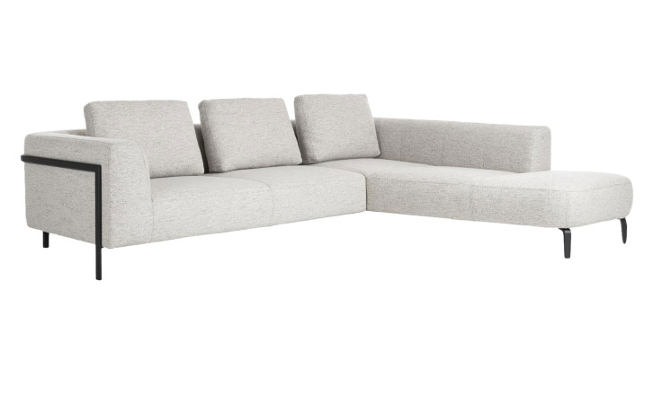 Ecksofa Brampton von Habufa in der Farbe Kiesel, Ottomane rechts