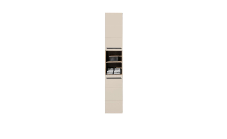 Hochschrank Sylt, in der Farbausführung Viking oak / Sand tiefzieh, Frontansicht