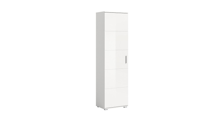 Garderobenschrank Pescara in der Farbe Weiß, mit einer Tür in Hochglanzweiß
