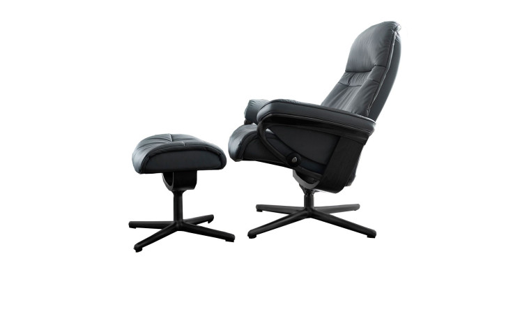 Stressless Relaxsessel mit Hocker Sunrise (M) Cross in grau
