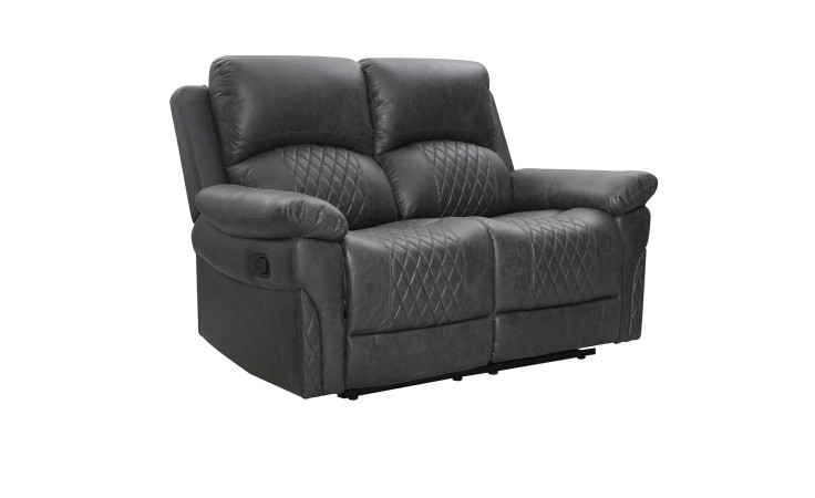2-Sitzer-Sofa Füssen mit einem Bezug in anthrazitfarbener Mikrofaser