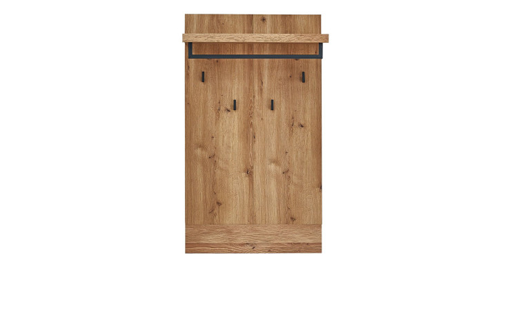 Garderobenpaneel MONDO Lisana in Old Artisan Oak Nachbildung und Absetzungen in Wildeiche-massiv, Breite 70 cm