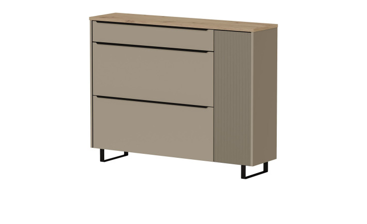 Schuhschrank MONDO Brera in der Farbe Taupe, Schrägansicht