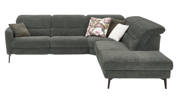 Komfort-Ecksofa MONDO Mimas in einem Stoffbezug in Moos