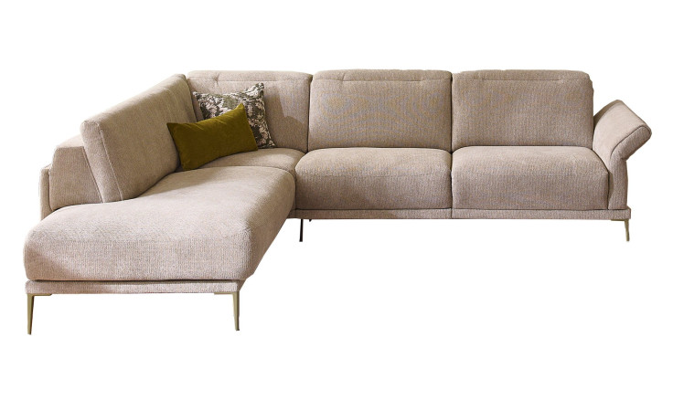 Basis-Ecksofa MONDO Lillia in einem Bezugsstoff in beige, Ausrichtung links