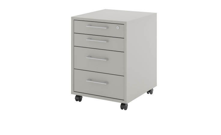 Rollcontainer vito Vary mit Front und Korpus in Kreidegrau matt