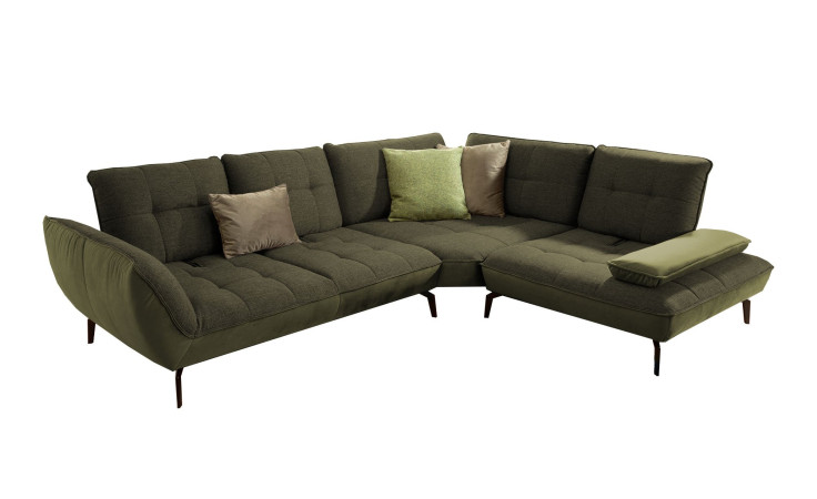 Komfort-Ecksofa vito Ticona, in der Farbausführung Olive 