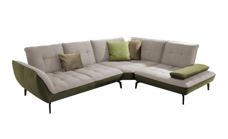 Komfort-Ecksofa vito Ticona, in der Farbausführung Natur / Olive