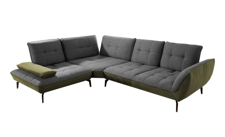 Basis-Ecksofa vito Ticona, in der Farbe Anthrazit / Olive