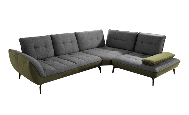 Basis-Ecksofa vito Ticona, in der Farbe Anthrazit / Olive