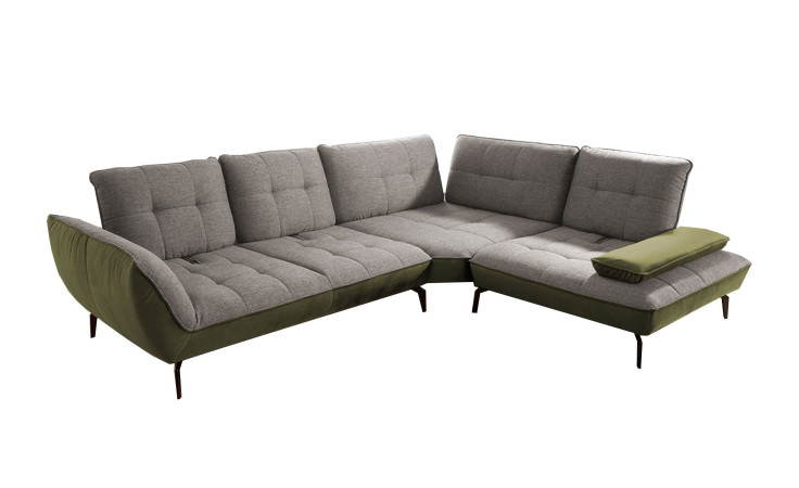 Basis-Ecksofa vito Ticona, in der Farbe Grau / Olive