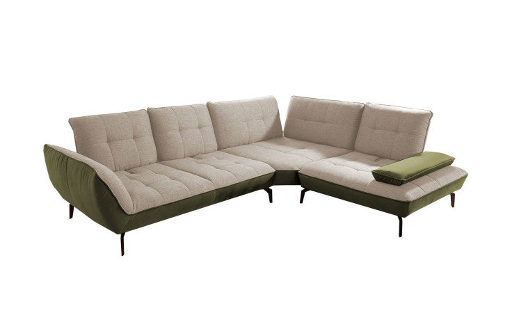 Basis-Ecksofa vito Ticona, in der Farbe Beige / Olive