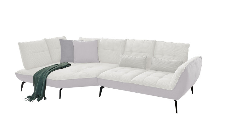 Komfort-Ecksofa vito Ticona, in der Farbausführung Weiß / Silver