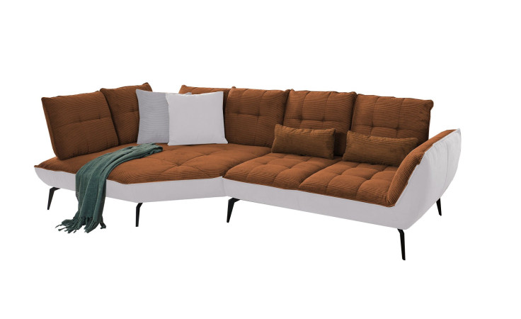 Komfort-Ecksofa vito Ticona, in der Farbausführung Kupfer / Silver