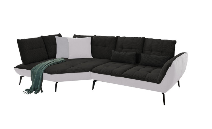 Komfort-Ecksofa vito Ticona, in der Farbausführung Schwarz / Silver