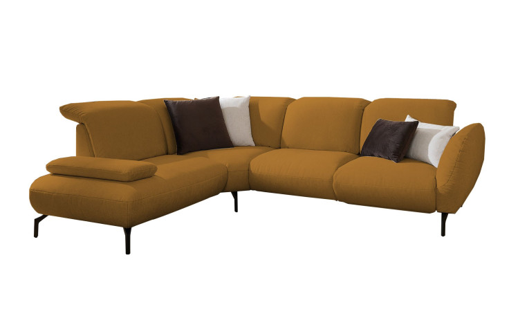 Komfort-Ecksofa vito Bevy, in der Farbausführung Mustard