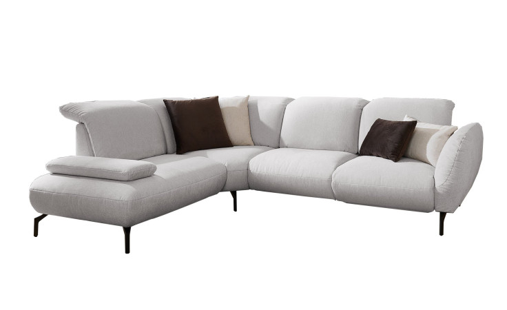 Komfort-Ecksofa vito Bevy, in der Farbausführung Silver